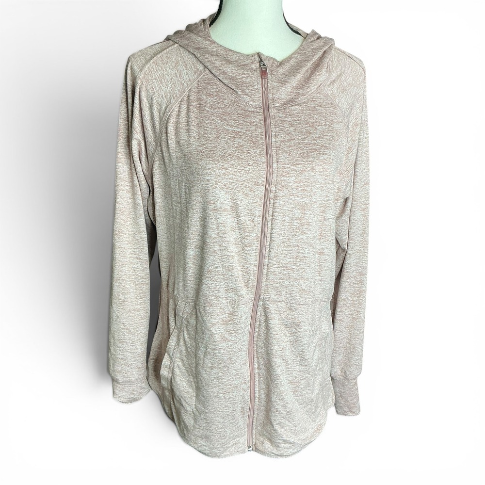 Serene Tangerine Mauve Zip Hoodie Women XL Thumbholes F12118D672